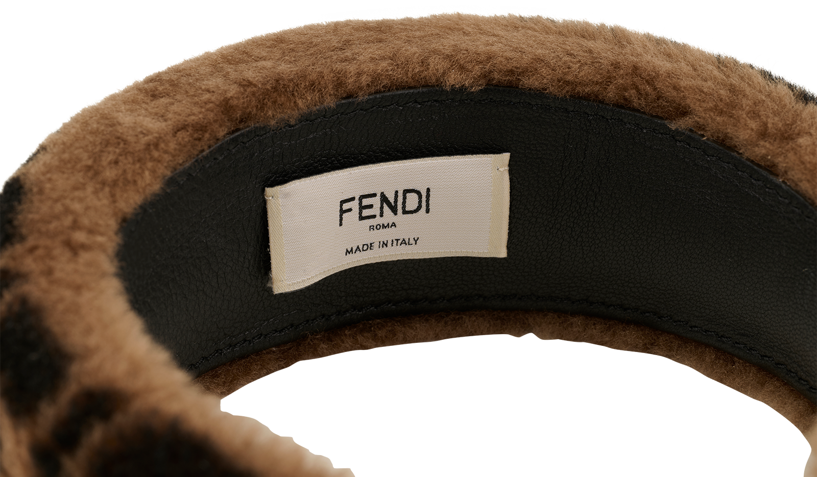 Fendi Zucca FF Headband, &pound;210, Accessories, Brown, Shearling, Other view